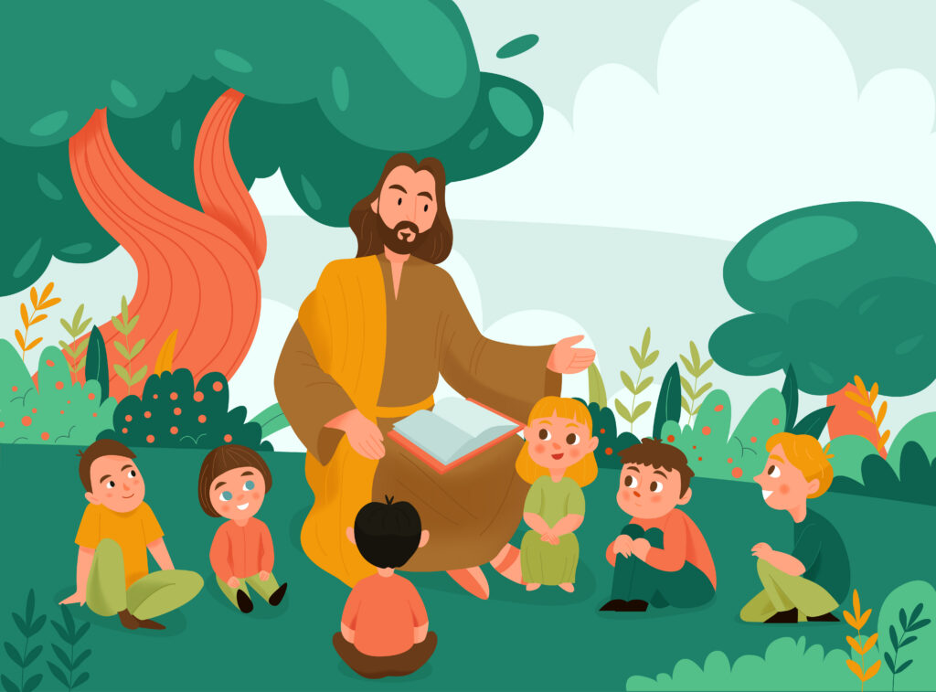 Jesus Christ And Kids Background